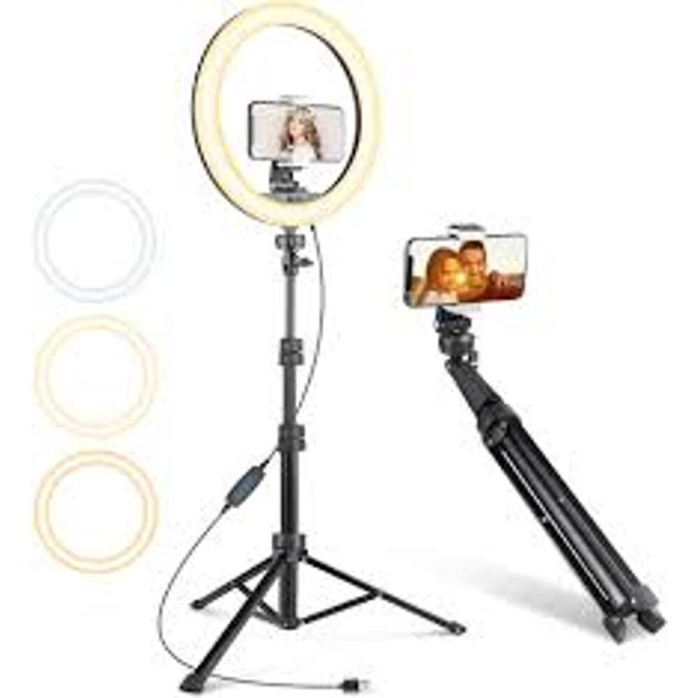 NEW IN BOX TAOTRONICS 12" SELFIE LED RING LIGHT -62" TRIPOD STAND & PHONE HOLDER